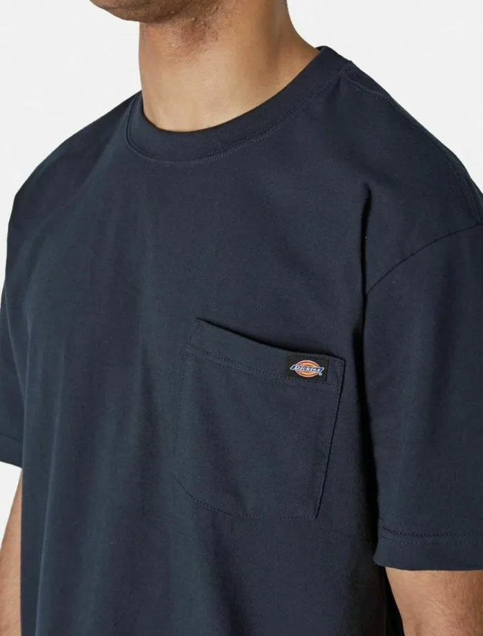 Men TShirts Dickies Short Sleeve Pocket Cotton TShirt Navy Blue