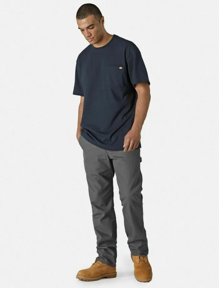 Men TShirts Dickies Short Sleeve Pocket Cotton TShirt Navy Blue