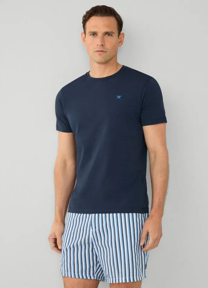 Men Tshirts Hackett London Classic Fit Beach TShirt Navy
