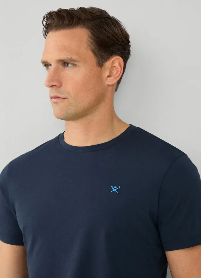 Men Tshirts Hackett London Classic Fit Beach TShirt Navy