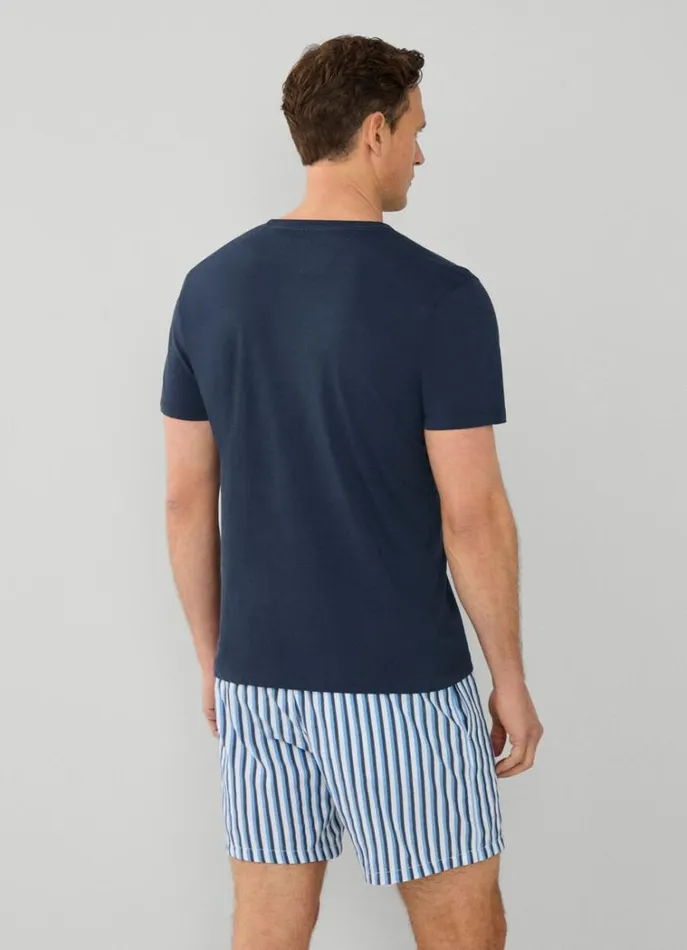 Men Tshirts Hackett London Classic Fit Beach TShirt Navy