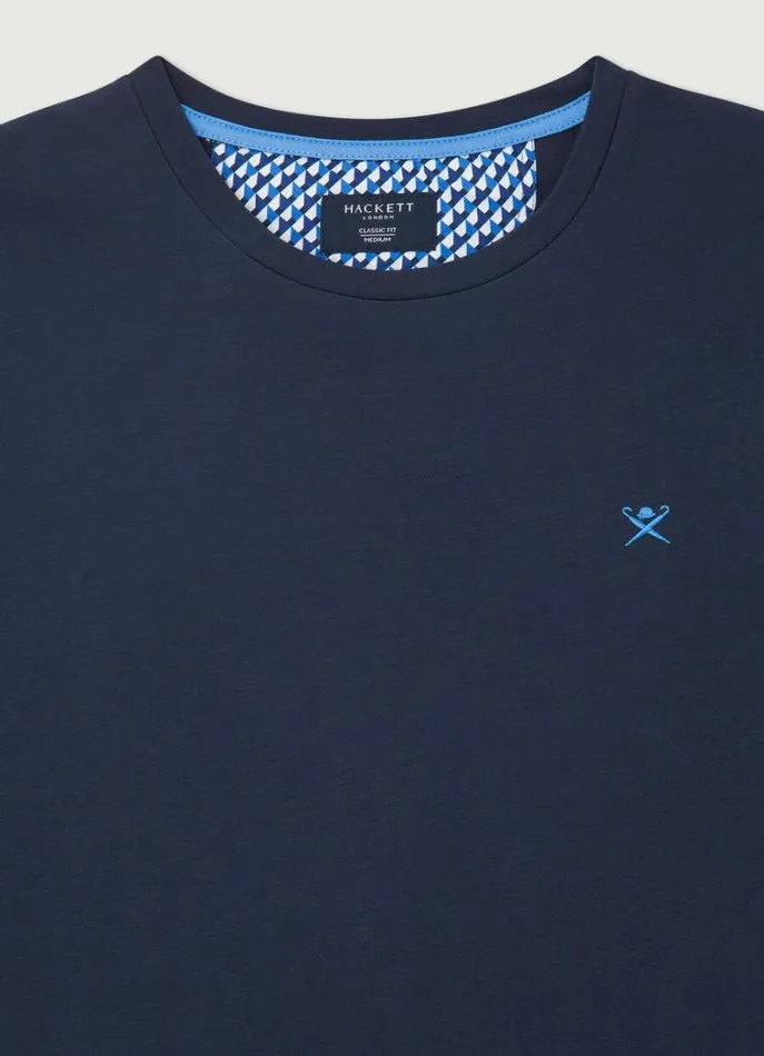 Men Tshirts Hackett London Classic Fit Beach TShirt Navy