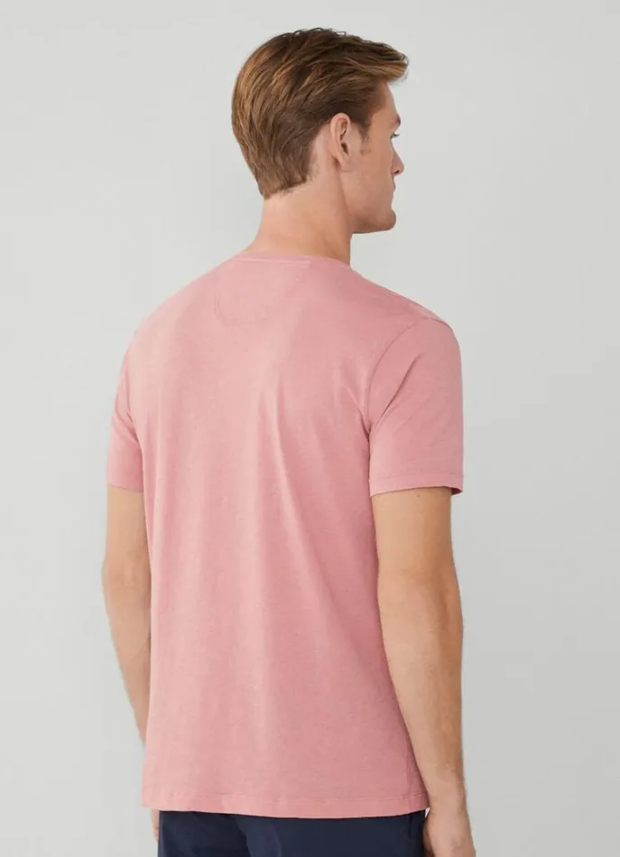 Men Tshirts Hackett London Classic Fit Dyed TShirt Ash Rose Pink