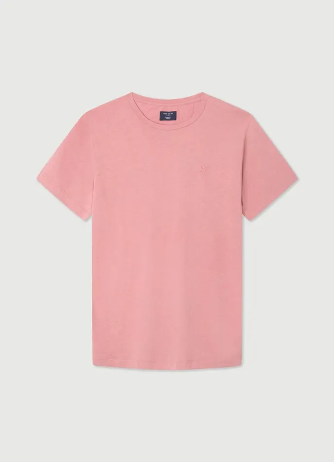 Men Tshirts Hackett London Classic Fit Dyed TShirt Ash Rose Pink