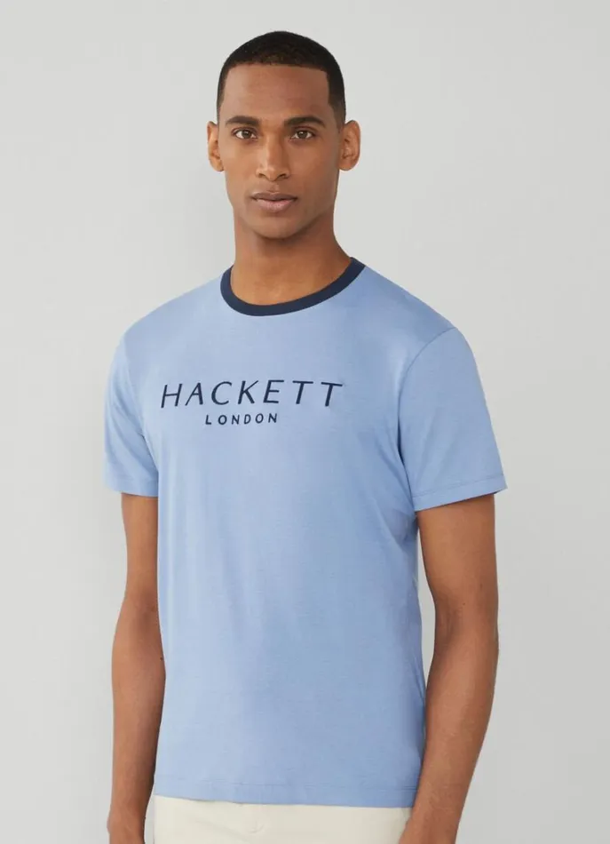 Men Tshirts Hackett London Classic Fit Heritage TShirt Blue