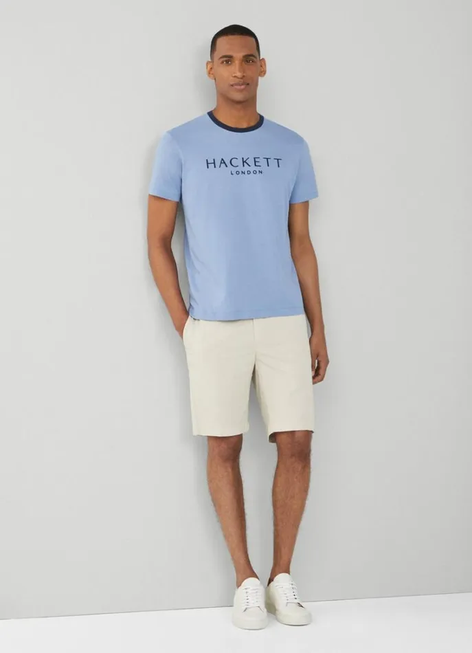Men Tshirts Hackett London Classic Fit Heritage TShirt Blue