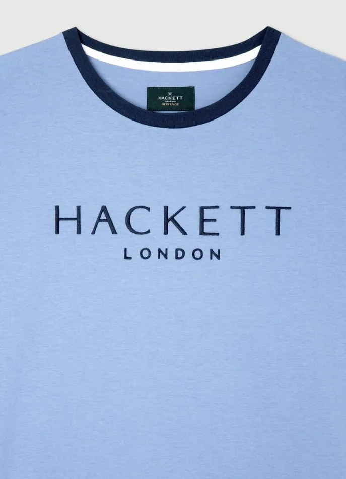 Men Tshirts Hackett London Classic Fit Heritage TShirt Blue