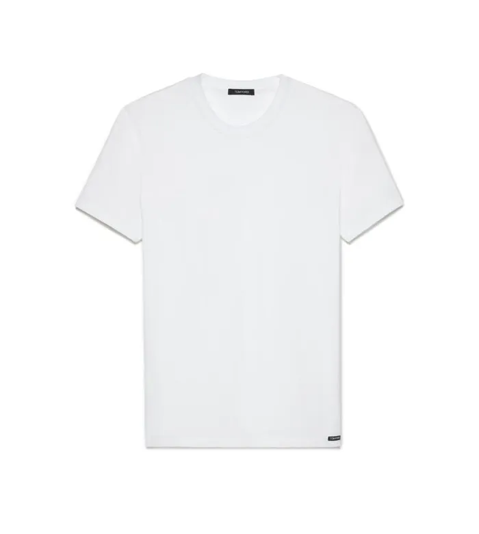 Men TSHIRTS Tom Ford Cotton Modal Crewneck TShirt White