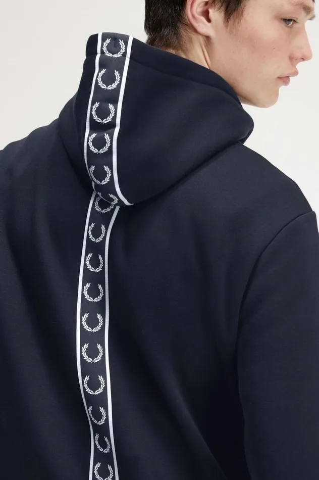 Men Tape Detail Hooded Sweatshirt Fred Perry Sweatshirts