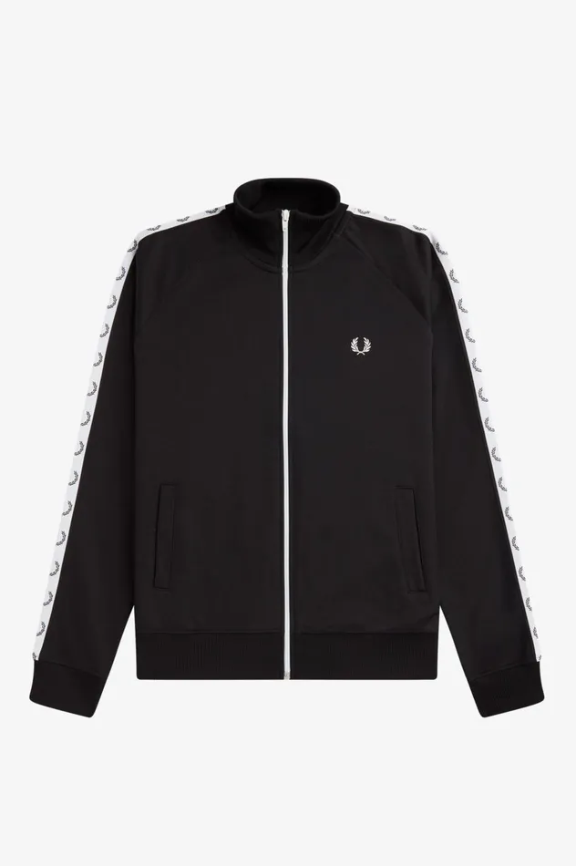Men Taped Track Jacket Black Fred Perry Track Jackets