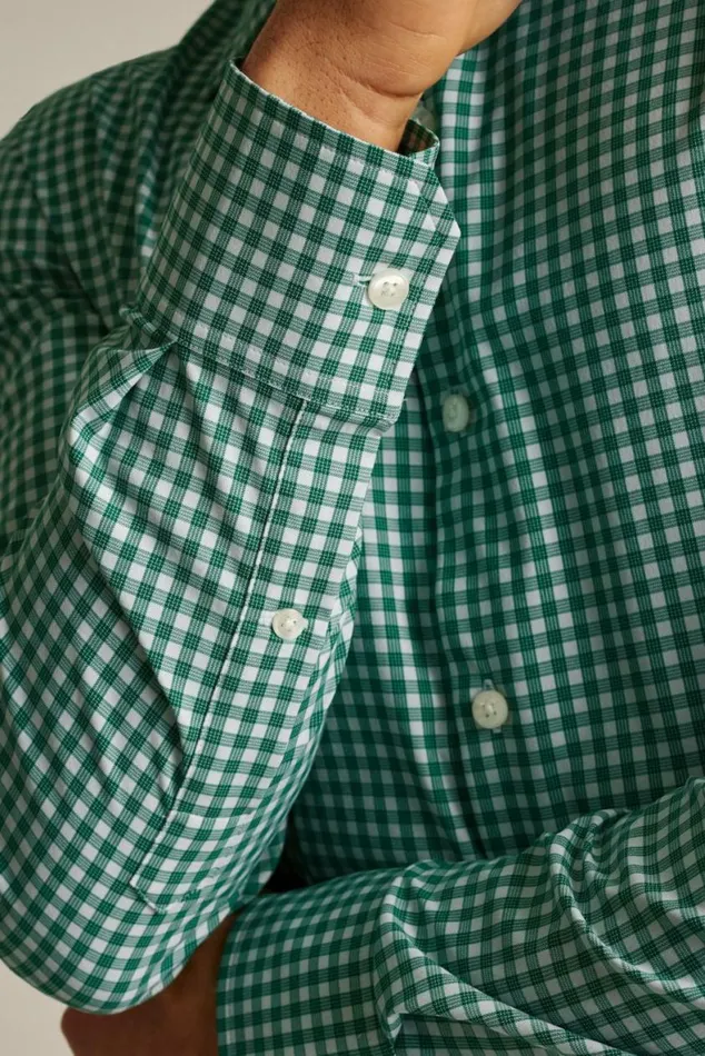 Men Tech Button Down Shirt Fern Plaid Bonobos Business Casual Shirts