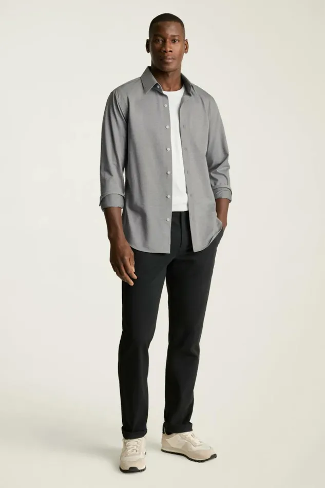 Men Tech Pique Button Down Shirt Grey Texture Bonobos Casual Shirts