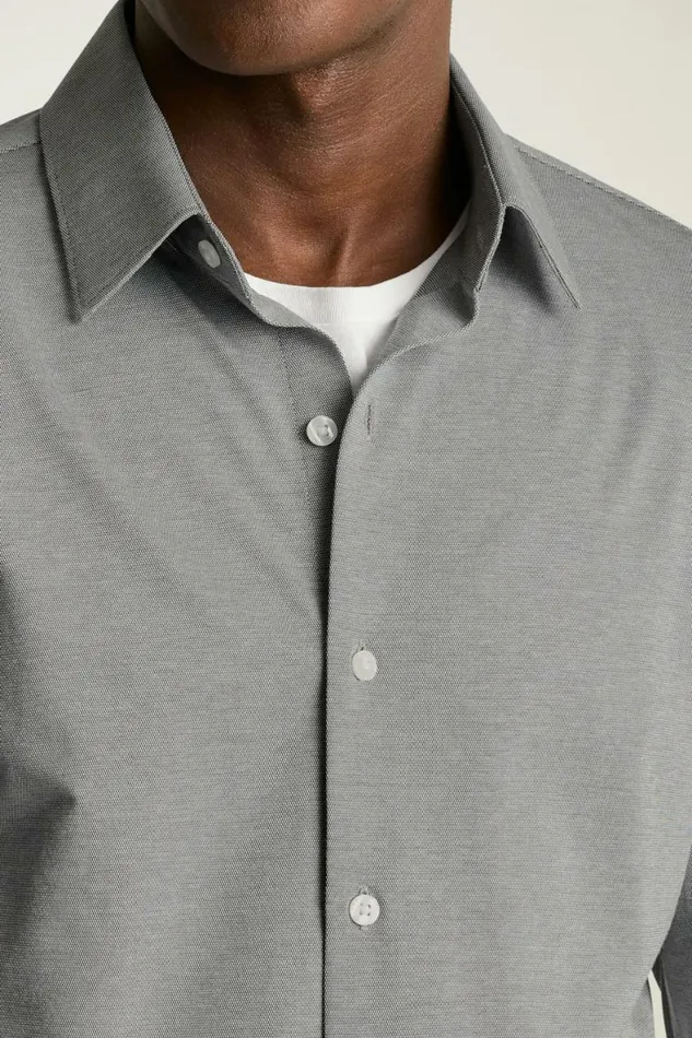Men Tech Pique Button Down Shirt Grey Texture Bonobos Casual Shirts