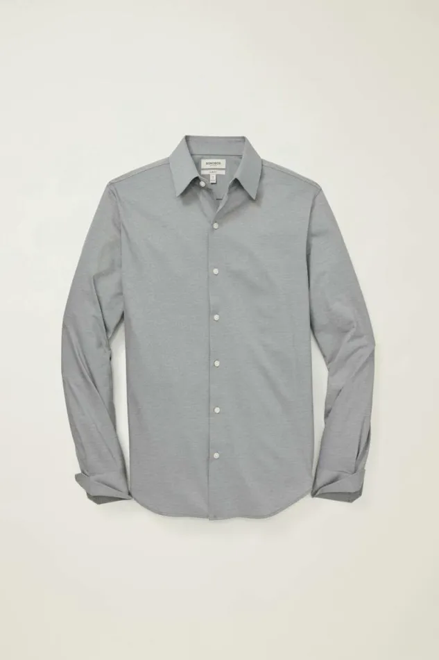 Men Tech Pique Button Down Shirt Grey Texture Bonobos Casual Shirts