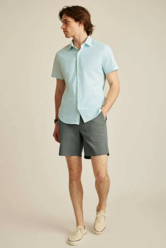 Men Tech Short Sleeve Shirt Blue Astor Geo Bonobos Short Sleeve Shirts