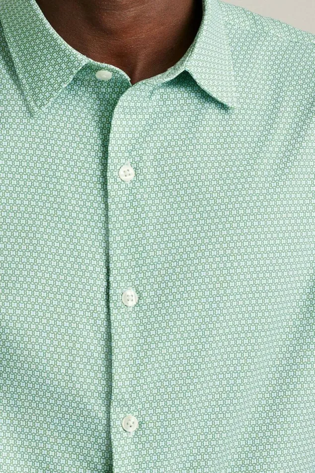 Men Tech Short Sleeve Shirt Ivy Green Woodlake Geo Bonobos Short Sleeve Shirts
