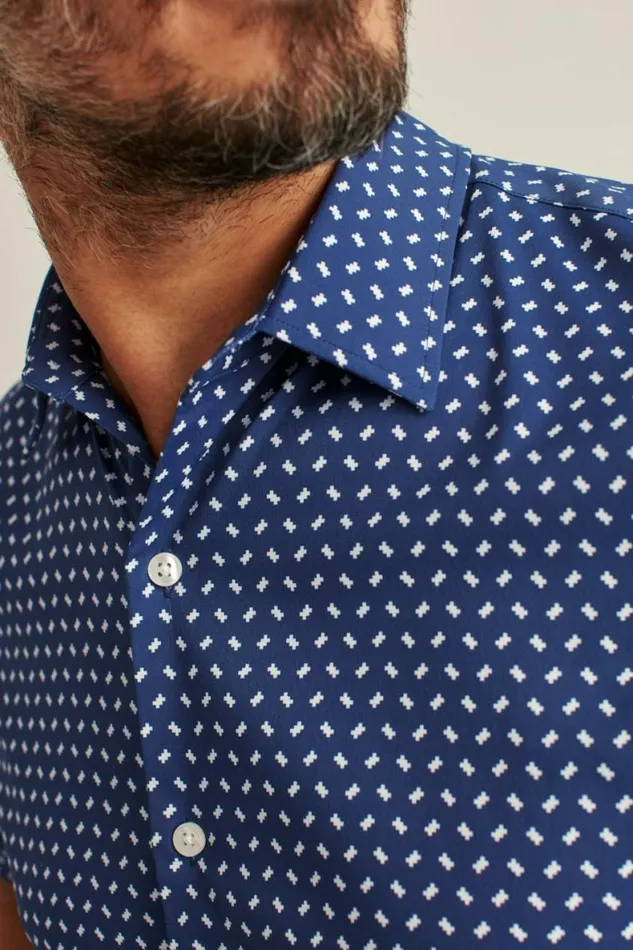 Men Tech Short Sleeve Shirt Navy Lake Geo Bonobos Short Sleeve Shirts