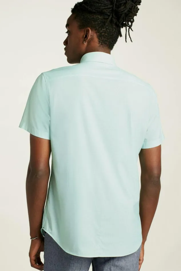 Men Tech Short Sleeve Shirt Pale Green Micro Geo Bonobos Short Sleeve Shirts