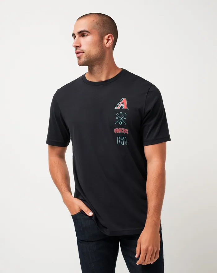 Men Tees TravisMathew ARIZONA DIAMONDBACKS SUNSET SLAM TEE Black