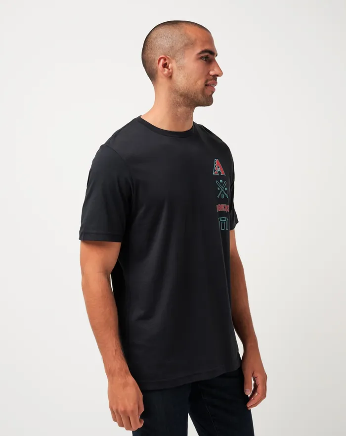 Men Tees TravisMathew ARIZONA DIAMONDBACKS SUNSET SLAM TEE Black