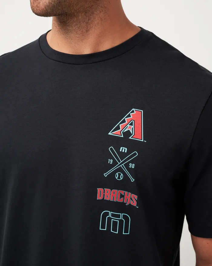 Men Tees TravisMathew ARIZONA DIAMONDBACKS SUNSET SLAM TEE Black