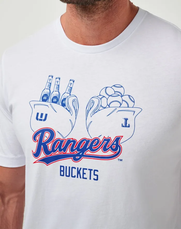 Men Tees TravisMathew TEXAS RANGERS STRIKE ONE TEE White