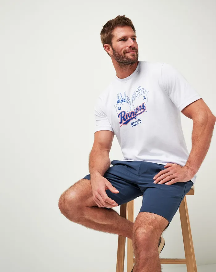 Men Tees TravisMathew TEXAS RANGERS STRIKE ONE TEE White