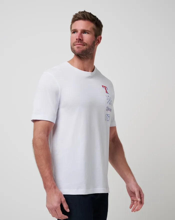 Men Tees TravisMathew TEXAS RANGERS SUNSET SLAM 20 TEE White