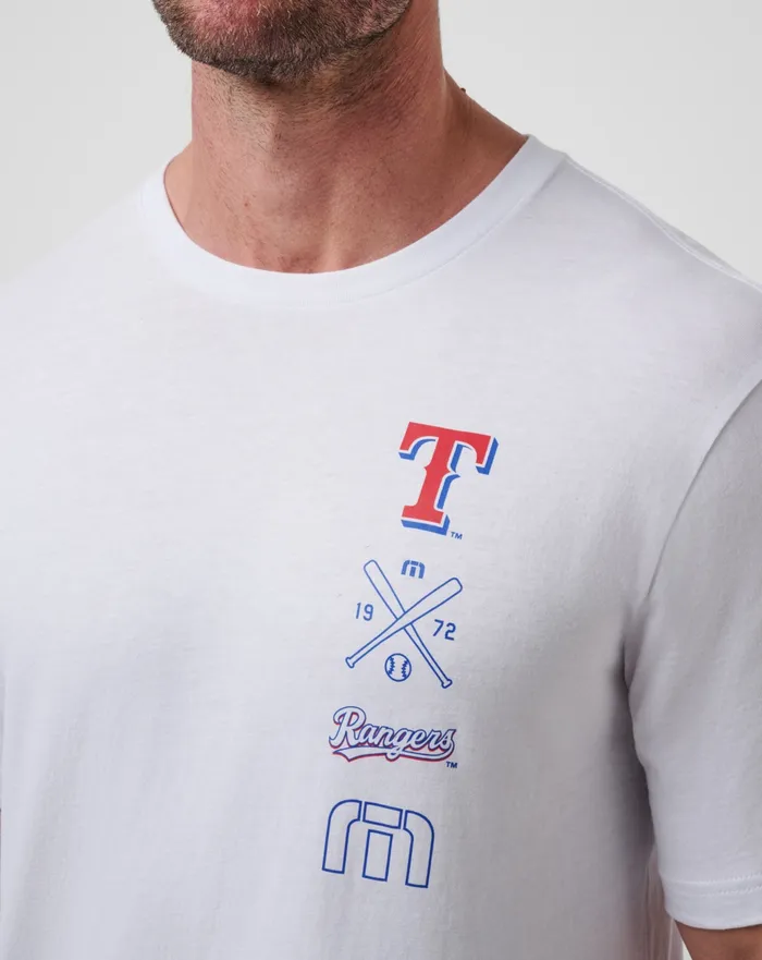 Men Tees TravisMathew TEXAS RANGERS SUNSET SLAM 20 TEE White