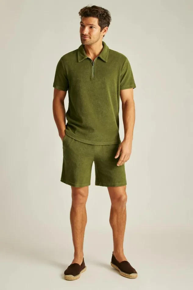 Men Terry Short Olive Green Drab Bonobos Casual Shorts