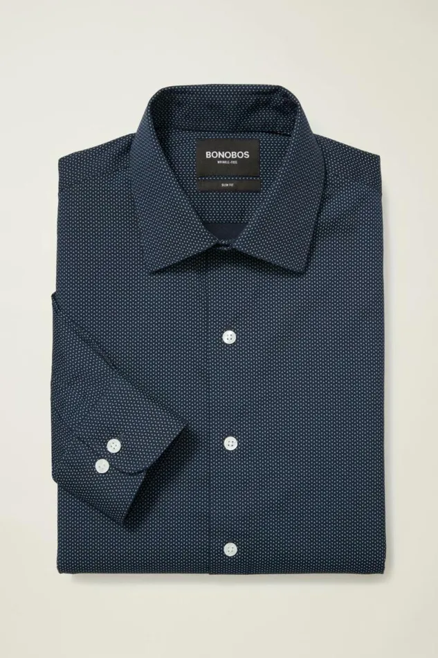 Men The Desk To Dinner Shirt Navy Geo Bonobos Business Casual Shirts