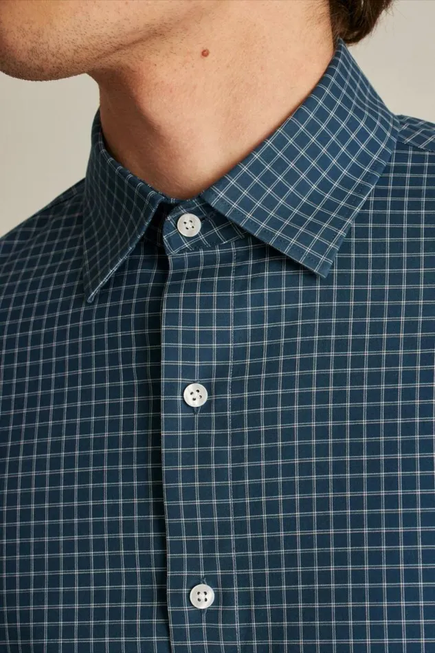 Men The Desk To Dinner Shirt Navy Pink Treemont Plaid Bonobos Business Casual Shirts