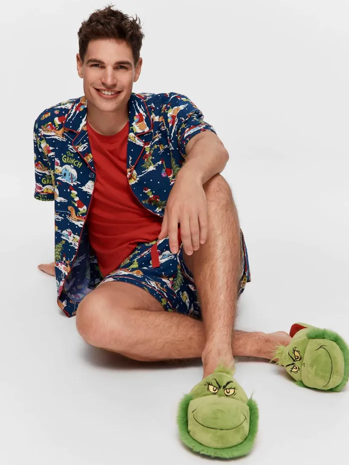 Men The Grinch Short Sleeve Pj Set Multi Peter Alexander Sets