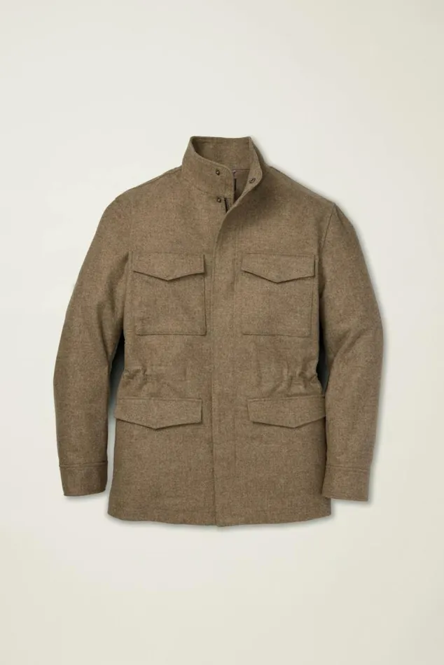 Men The Italian Wool Four Pocket Field Jacket Tan Bonobos Jackets and Coats