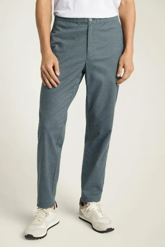 Men The Off Duty Pant Navy Blue Houndstooth Bonobos Seasonal Pants