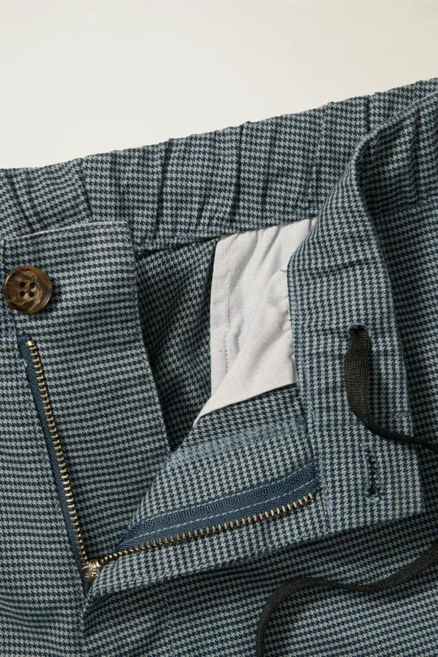 Men The Off Duty Pant Navy Blue Houndstooth Bonobos Seasonal Pants