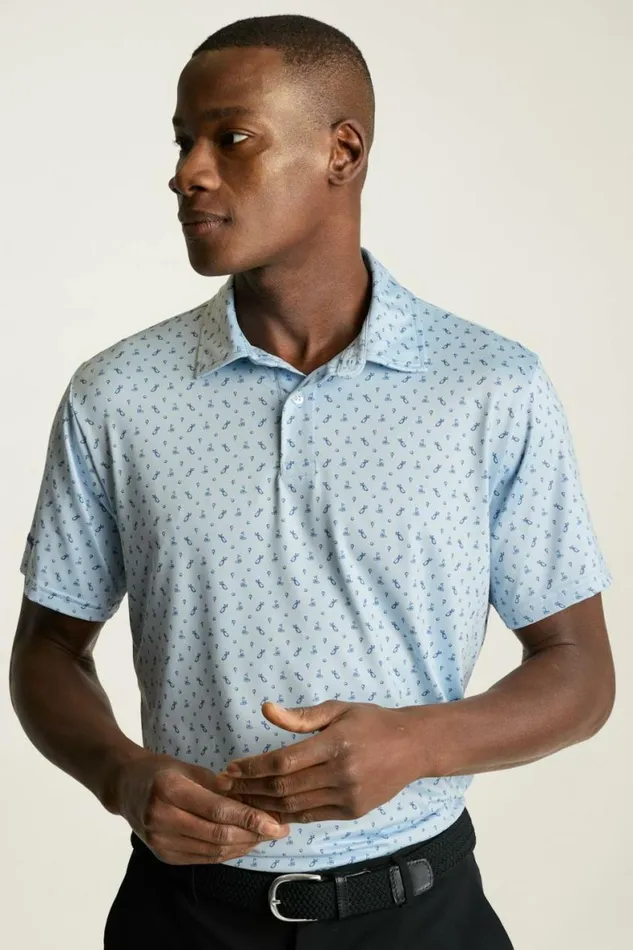 Men The Performance Golf Polo First Tee Blues Bonobos Polos