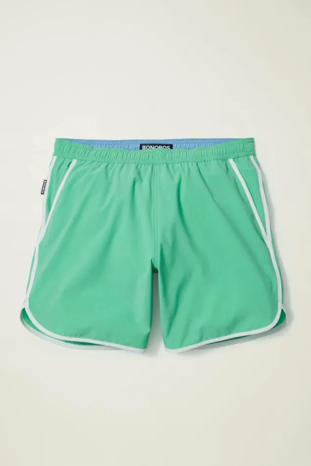 Men Throwback Swim Trunks Dusty Jade Green Bonobos Swim Trunks