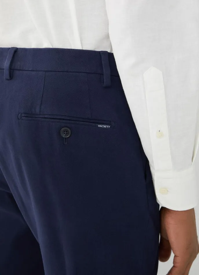 Men Trousers and Chinos Hackett London Slim Fit Stretch Trousers Navy