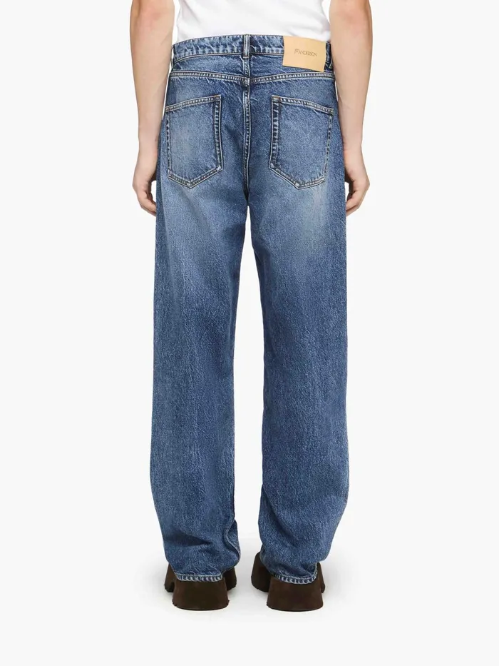 Men Trousers and Shorts JW Anderson STRAIGHT LEG DENIM JEANS Mid Blue Men Trousers and Shorts JW Anderson STRAIGHT LEG DENIM JEANS Mid Blue