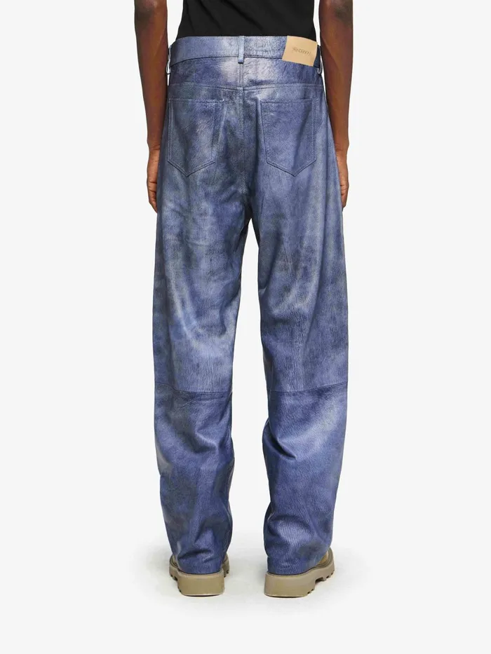 Men Trousers and Shorts JW Anderson STRAIGHT LEG LEATHER TROUSERS Mid Blue Men Trousers and Shorts JW Anderson STRAIGHT LEG LEATHER TROUSERS Mid Blue