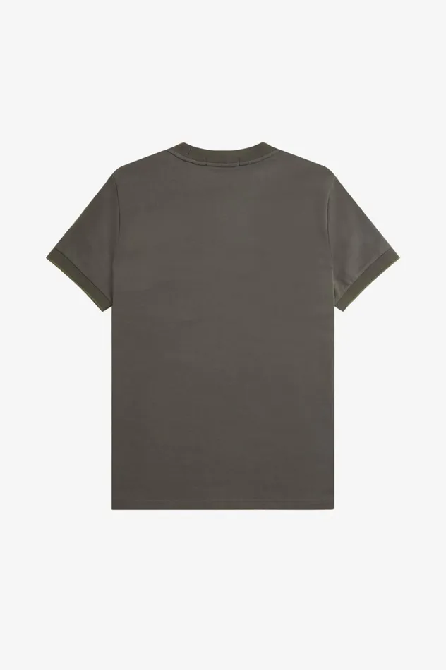Men Twin Tipped Pocket TShirt Field Green Fred Perry TShirts