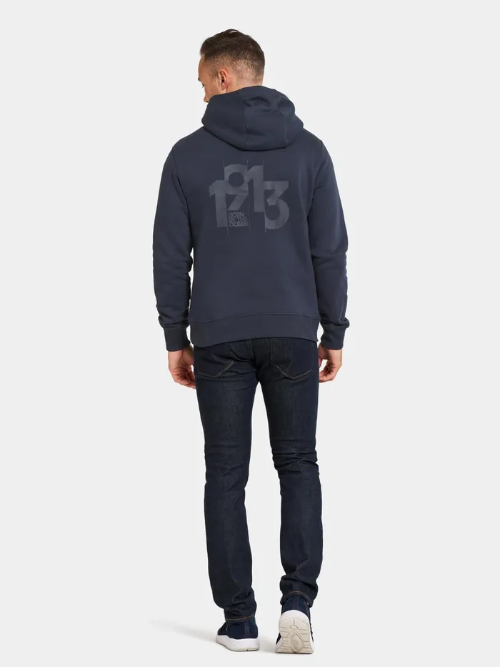 Men Ven Hoodie Navydark Print Didriksons Hoodies and Sweatshirts