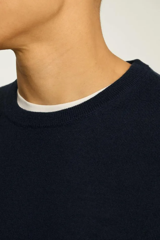 Men Washable Merino Crew Neck Sweater Navy Blue Bonobos Crew and VNeck Sweaters