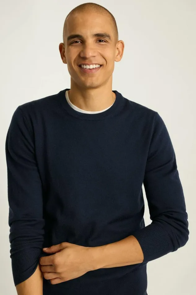 Men Washable Merino Crew Neck Sweater Navy Blue Bonobos Crew and VNeck Sweaters