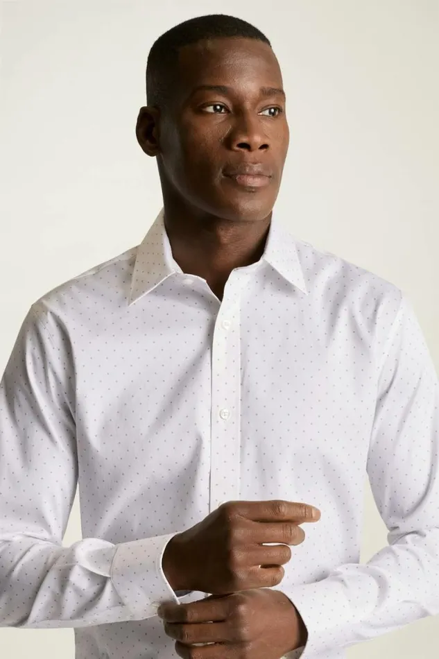 Men Weekday Warrior Dress Shirt White Diamond Dots Bonobos Business Casual Shirts