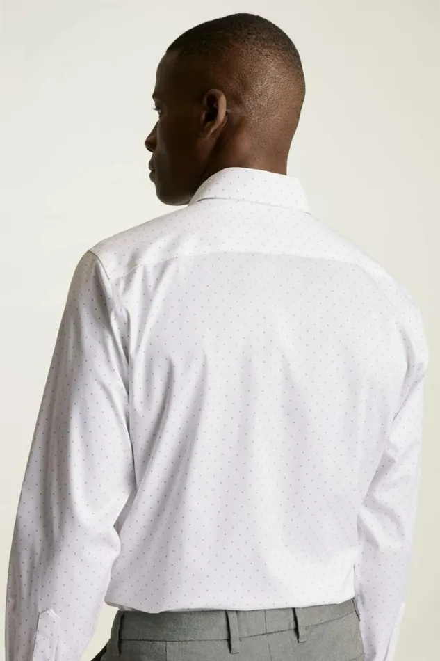 Men Weekday Warrior Dress Shirt White Diamond Dots Bonobos Business Casual Shirts