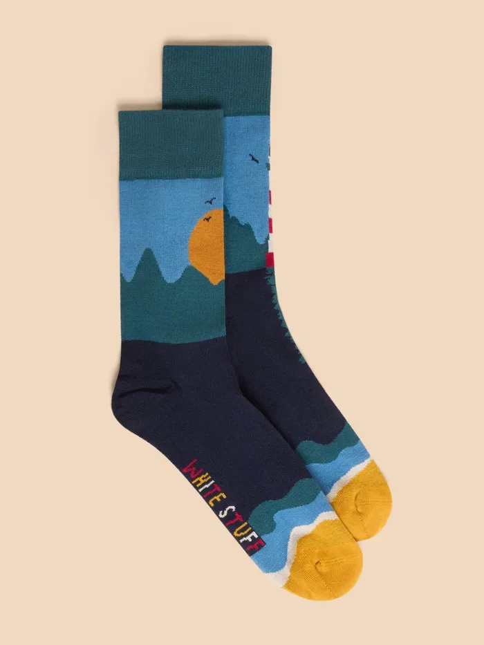 Men White Stuff Accessories Lighthouse Scenic Ankle Sock