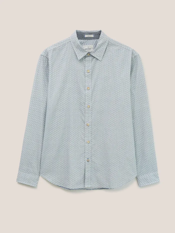 Men White Stuff Clothing Fan Geometric Printed Shirt Men White Stuff Clothing Fan Geometric Printed Shirt