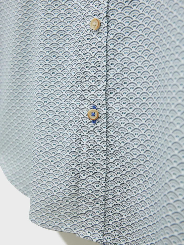 Men White Stuff Clothing Fan Geometric Printed Shirt Men White Stuff Clothing Fan Geometric Printed Shirt